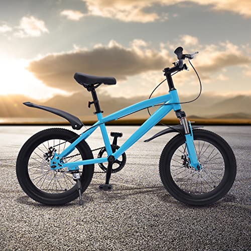 CHIMHOON Vélo universel en acier au carbone de 18", réglable en hauteur, convient pour garçons et filles de 125 à 140 cm, peut supporter 60 kg (bleu)