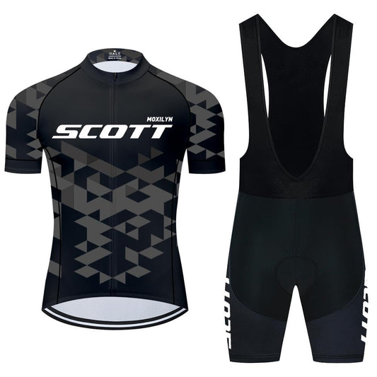 Moxilyn Maillot de Cyclisme + Cuissard Homme Tenue Cycliste Respirant Manche Courte Séchage Rapide T-Shirt VTT Velo de Route