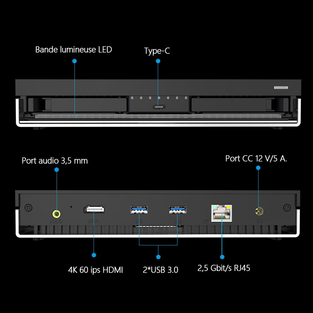 LincStation N1 6 Baies NAS Support 6x8TB SSD, Serveur de Stockage en Réseau avec Licence de Unraid, 16GB RAM, Quad-Core, Cloud Privé Personnel Maison Bureau, Portable/Silencieux(sans Disque)