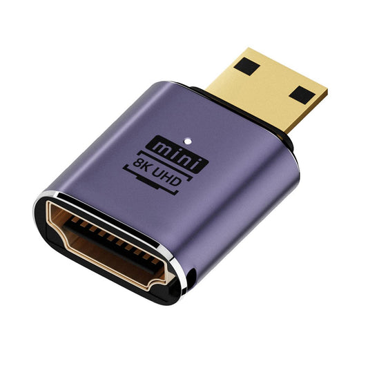 CY Câble 8K Mini HDMI mâle vers HDMI 2.1 femelle UHD Adaptateur convertisseur or prend en charge 8K 60Hz HDTV