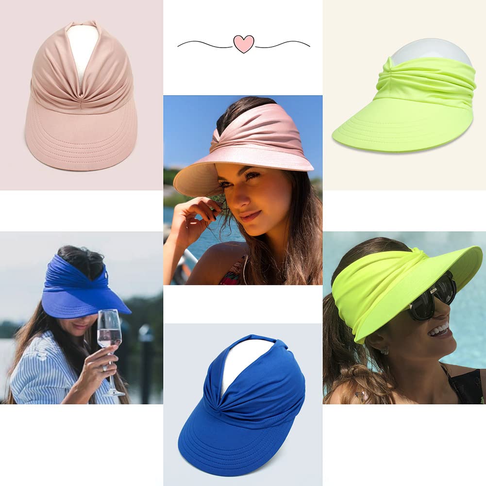 YAMEE Visiere Casquette Femme,Visière Plage Femme,Chapeau de Soleil Femme,Casquette Femme ete,Visiere de Protection pour Voyage Plage