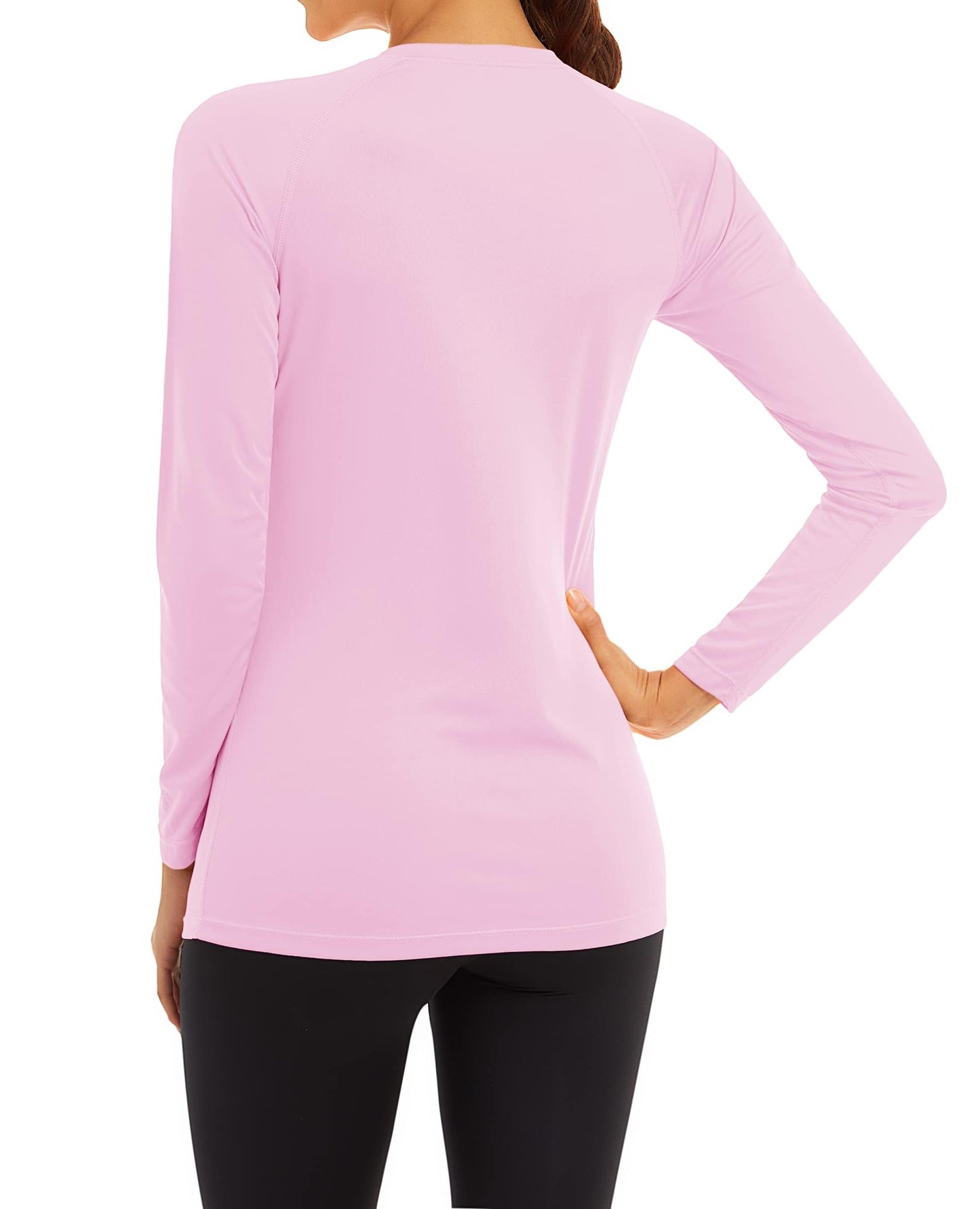 MAGCOMSEN T-shirt d'été pour femme - UPF 50+ - Séchage rapide - Protection solaire - Manches longues - Multicolore - Léger - Entraînement - Jogging - Randonnée - Pêche, Rose, XL