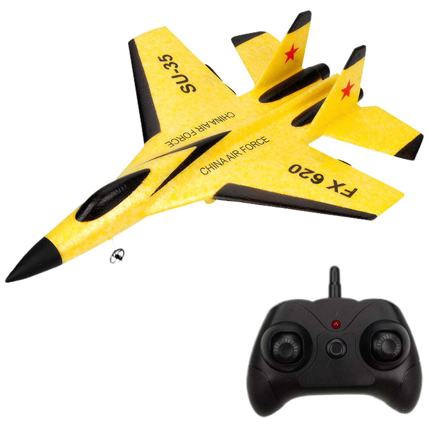 Wedhapy Avion Planeur Avion Drone Télécommande Avion 2.4ghz Su-35 Rc Avion Équilibrage Automatique Epp Avion Planeur Avion Drone avec Lumières Modèle Avion Jouet Jaune