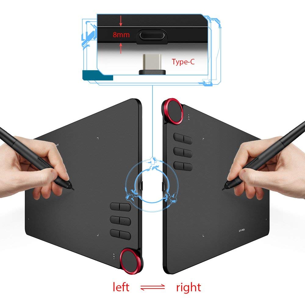 XP-Pen Tablette Graphique Deco 03 Wireless 6 Raccourcis Personnalisables avec Stylet Passif P05 8192 Niveaux