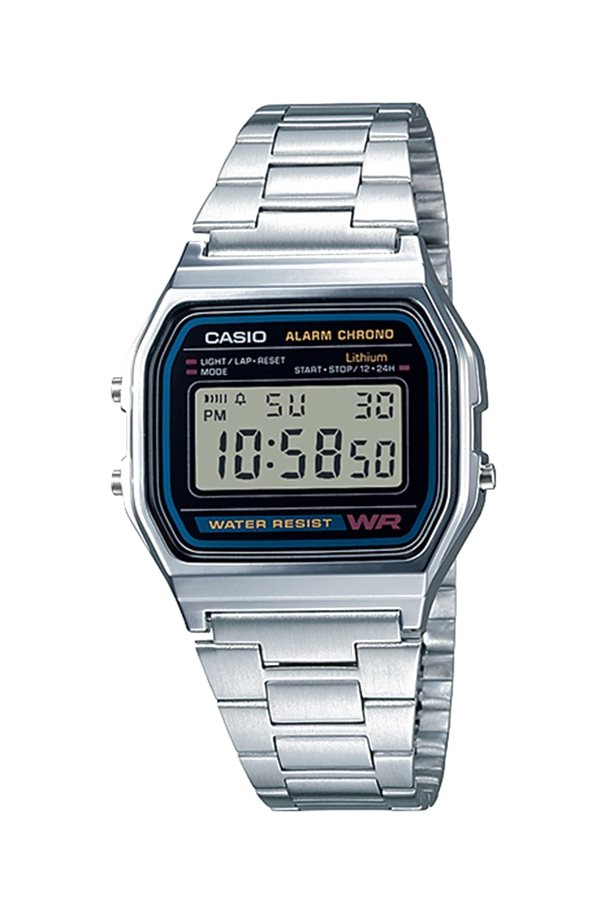 Casio Montre Homme Digitale avec Bracelet en Acier Inoxydable – A158WEA-1EF