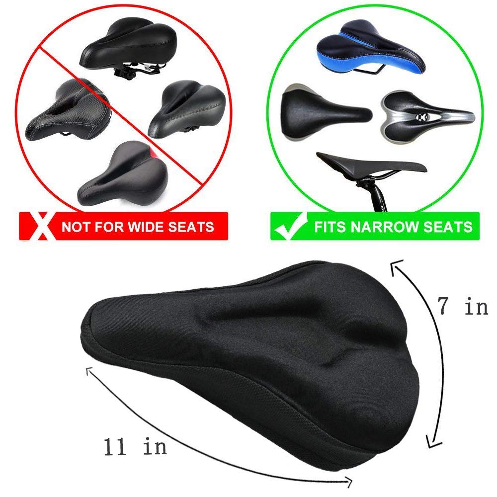 Housse de Selle de Vélo, RIXOW Silicone Coussin de Selle de Vélo en Gel et Confortable pour VTT de Montagne, Vélo de Route, pour Hommes et Femmes