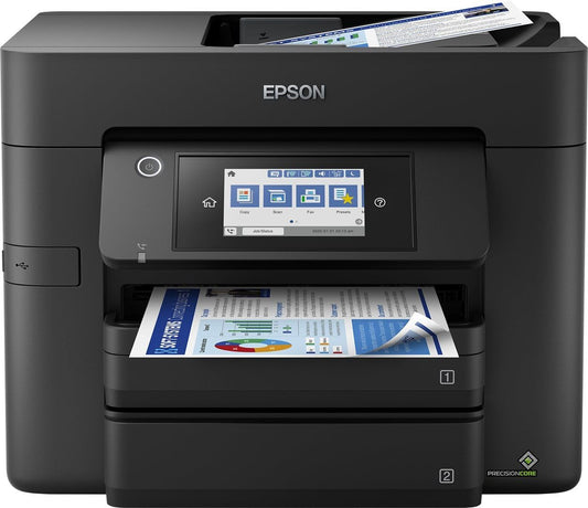 EPSON WorkForce Pro WF-4830 | Imprimante 4-en-1 - Impression recto-verso, Numérisation, Copie, Fax - WiFi Direct, Ethernet, 25ppm Noir/12ppm Couleur, PrecisionCore, ADF, Mobile, Compacte