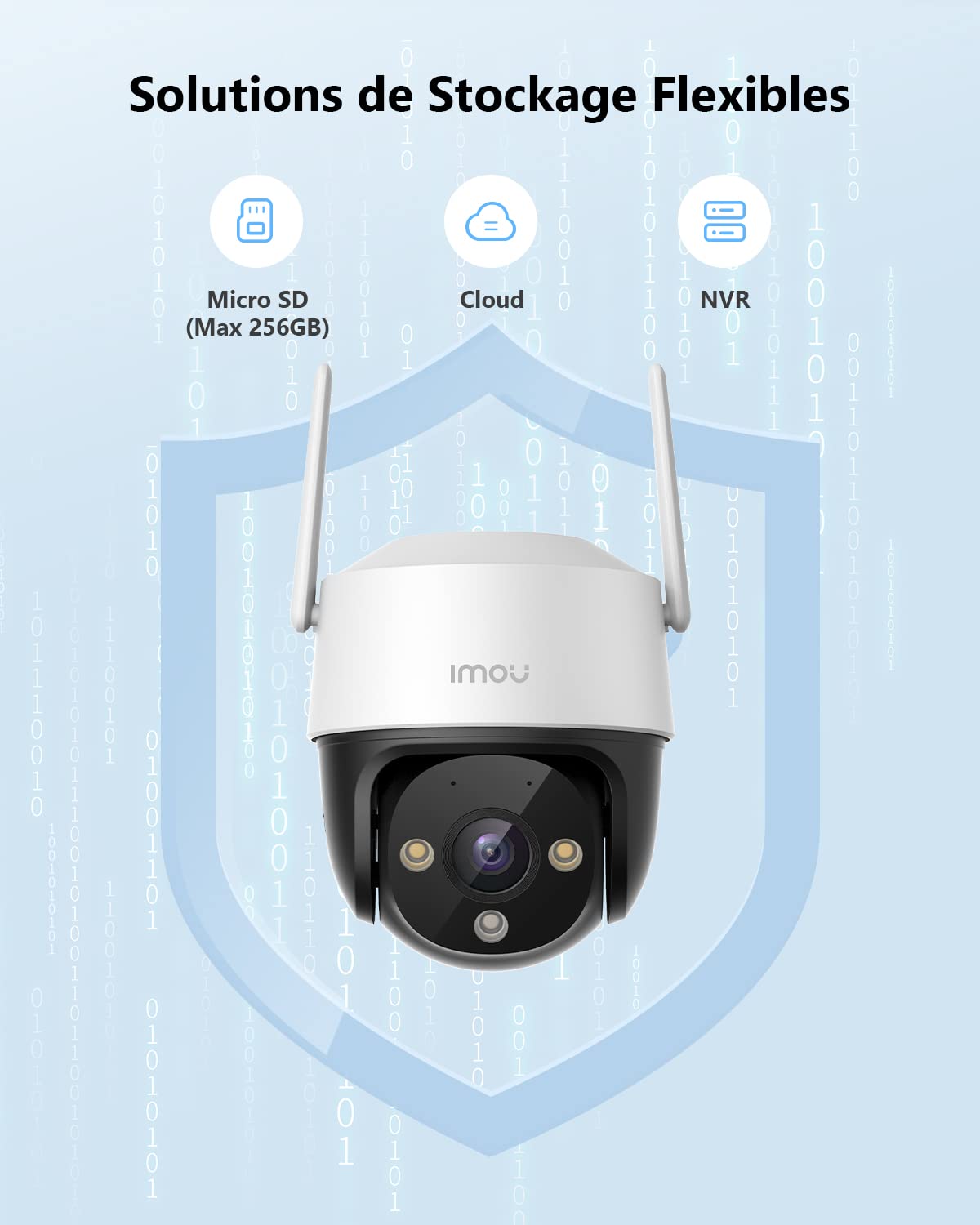 Imou 2K(3MP) 360° Caméra Surveillance WiFi Extérieure, PTZ Caméra IP Exterieur WiFi, Vision Nocturne Couleur 30M, Détection de Personne AI, Suivi Intelligent, Étanche IP66, Audio Bidirectionnel,Sirène