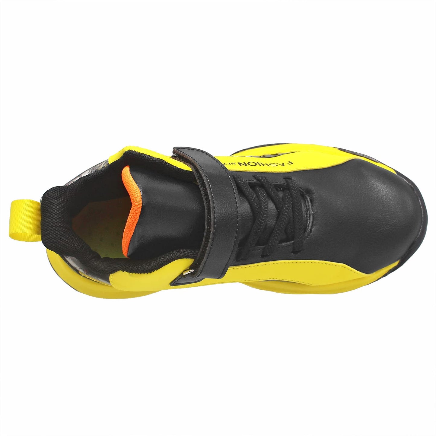 HSNA Chaussures de Basket-Ball pour Enfants, Baskets Mode Garçons(Noir Jaune 31 EU)