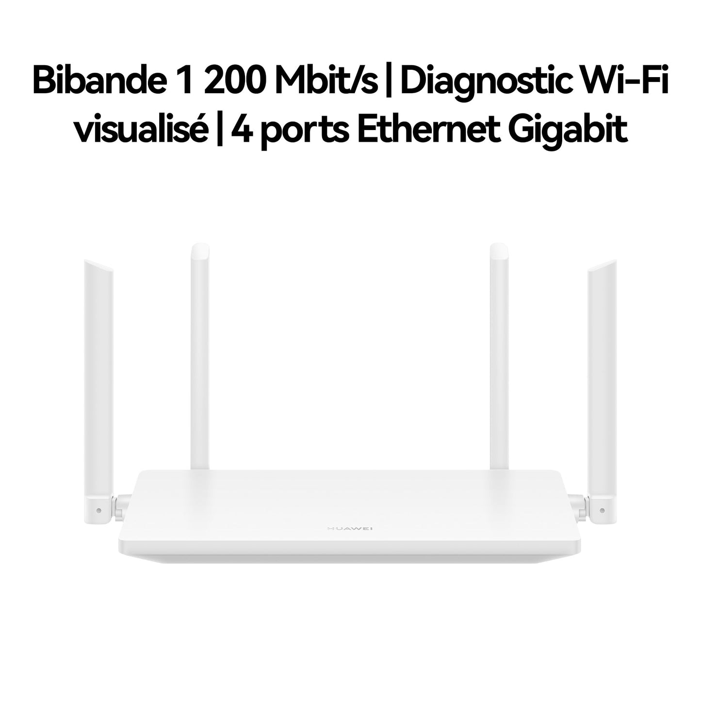 HUAWEI WiFi AX1, Routeur Wi-FI 5 Bi-Bande AC1200, Vitesses Rapides, 4 Ports Ethernet Gigabit, Configuration Facile, Diagnostic Wi-FI Visualisé, Contrôles Parentaux, HomeSec