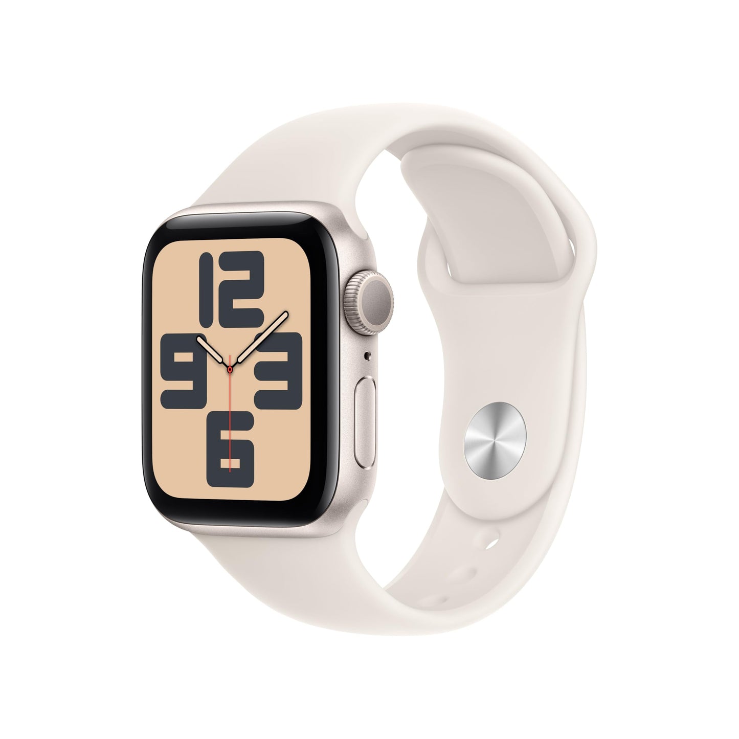 Apple Watch SE (2ᵉ génération) 40 mm GPS Montre connectée avec Boîtier en Aluminium lumière stellaire et Bracelet Sport lumière stellaire (S/M). Suivi activité et Sommeil, détection Accidents