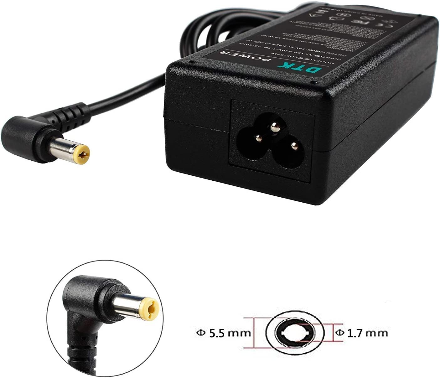 DTK Computadora portátil Cargador Fuente de alimentación Adaptador Unidad de alimentación Para portátil Acer Output: 19V 4.74A 90W Cargadore y adaptadore Conector: 5.5 * 1.7mm