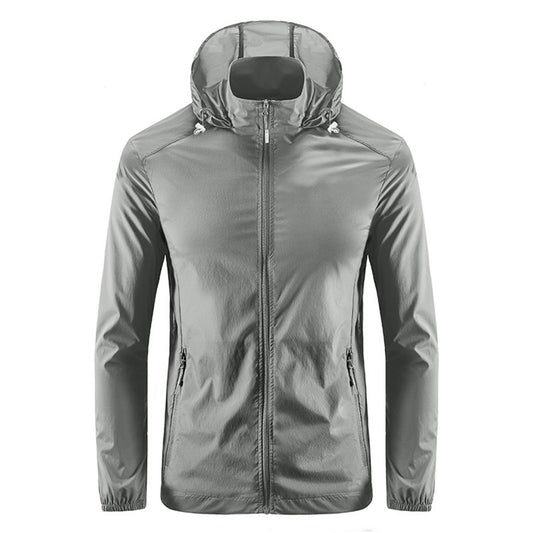 Veste Running Homme,Hommes Été Peau Lumière Respirant Glace Soie Soleil Vêtements De Manteau Extérieur Coupe-Vent Chemise De Veste en Jean Homme Noire Sweat Homme Capuche