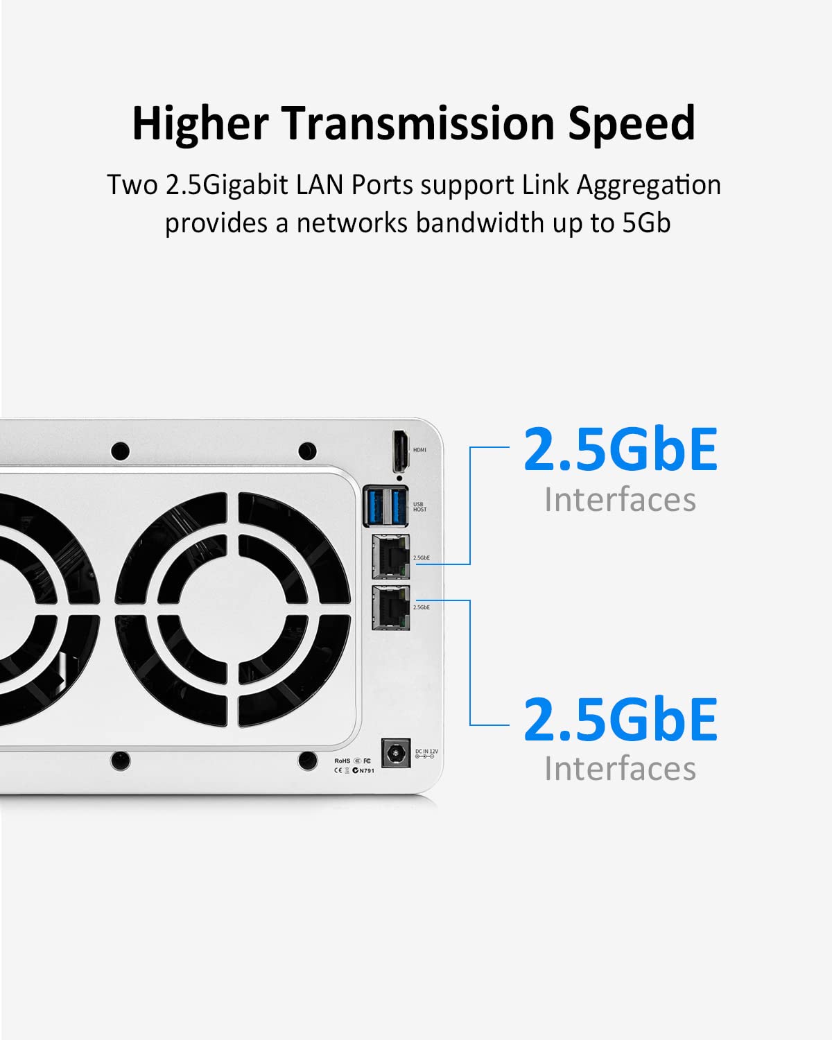 TERRAMASTER F4-423 NAS 4 Baies Hautes Performances pour SMB avec processeur Quad-Core N5095, mémoire DDR4 4 Go, 2 Ports 2,5 GbE, Serveur de Stockage réseau (sans Disque)