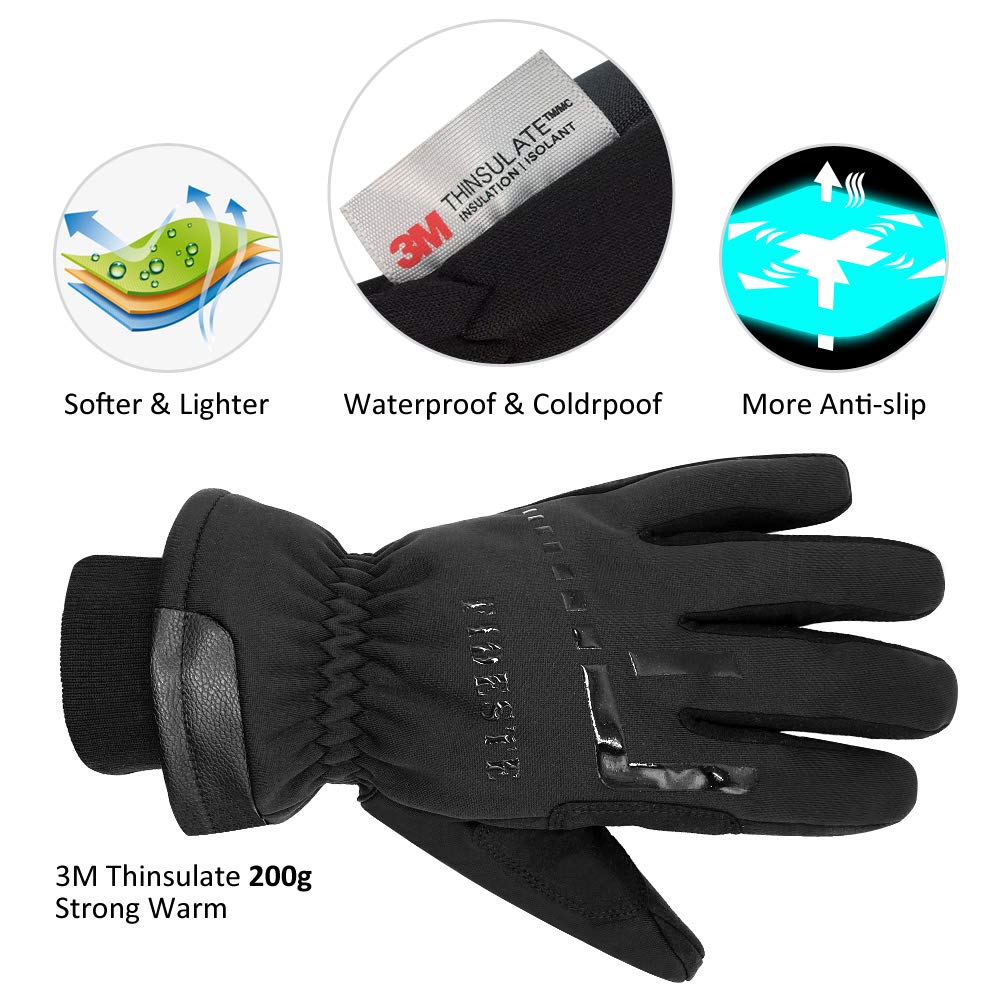 FIDESTE Gants Thermiques Imperméables et Coupe-Vent - Gants Chauds Tactile Thinsulate d'hiver 3M - pour Le Cyclisme, la Course à Pied et Les Sports en Plein Air - pour Femmes et Hommes