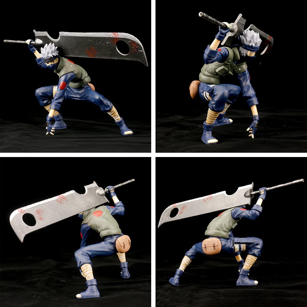 Kakashi Figurine, Kakashi Cartoon Model Statue, Anime Heroes Figurine PVC Décoration Poupée Personnages Modèle Super Figure Collectio pour ES Fans d'Anime, Enfants Anniversaire Cadeaux