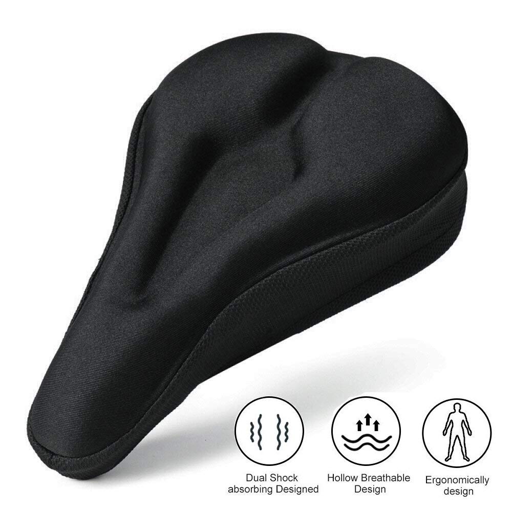 Housse de Selle de Vélo, RIXOW Silicone Coussin de Selle de Vélo en Gel et Confortable pour VTT de Montagne, Vélo de Route, pour Hommes et Femmes