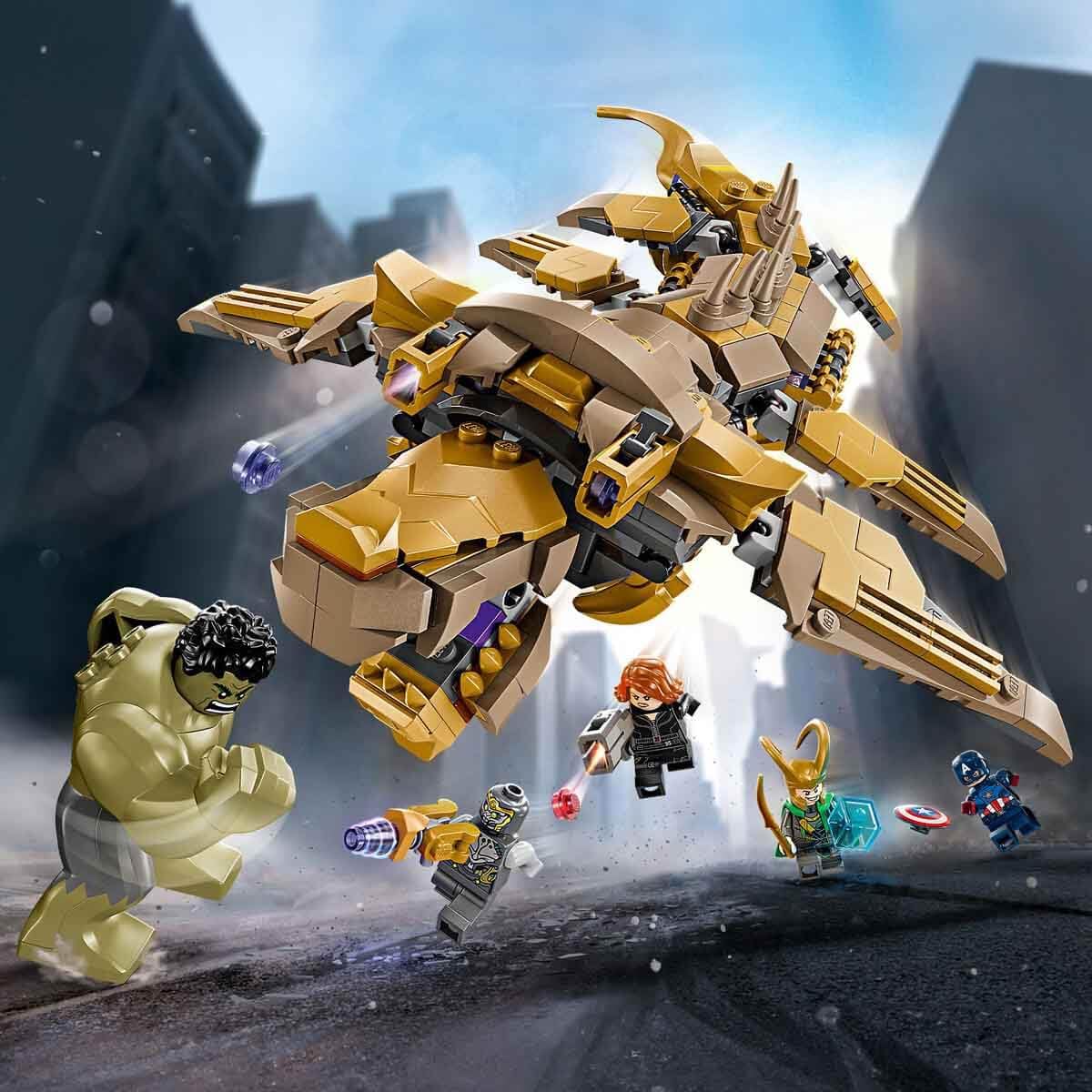 LEGO Marvel Les Avengers Contre Le Léviathan, Jouet pour Enfants, Figurine de Hulk et Minifigurines de Captain America, Loki, Black Widow et Chitauri, pour Les Garçons et Les Filles dès 7 Ans 76290