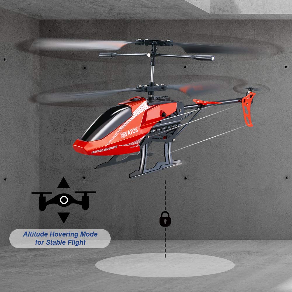 VATOS Hélicoptère télécommandé RC Enfants: Altitude Hold Hobby Avion Gyro & LED Light 3.5 Channel Micro Jouet d'intérieur pour Les garçons Adultes