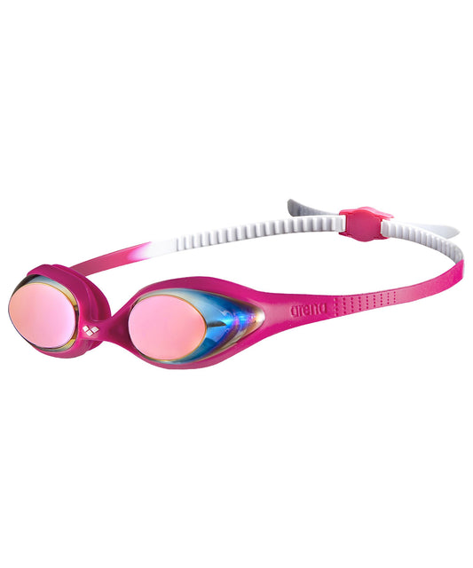 arena Spider Junior Lunettes de Natation Miroir pour Enfants, Lunettes de Natation avec Verres Miroir Anti-Buée, Protection UV, Pont Nasal Auto-ajustable, Joints en Silicone Hypoallergéniques