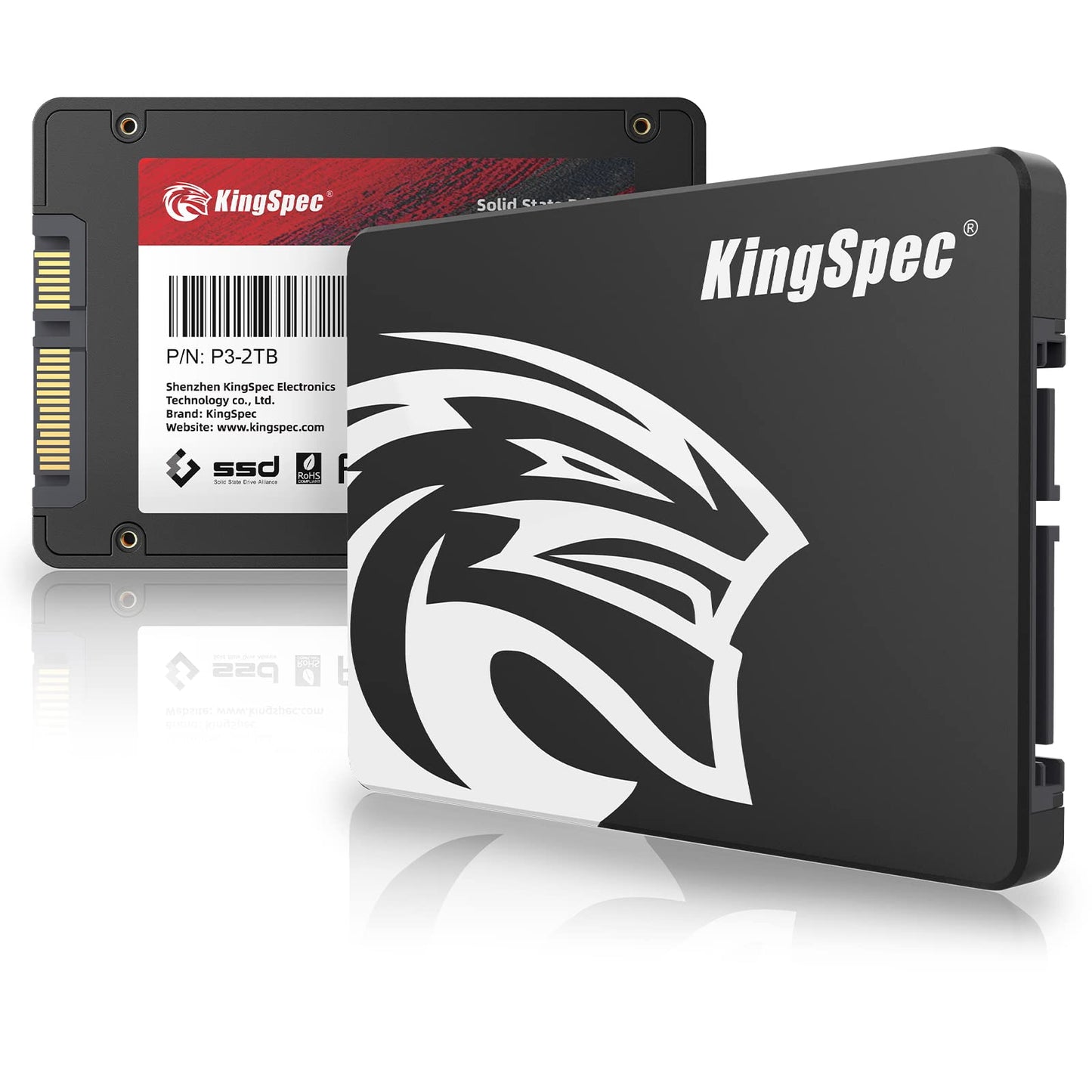 KingSpec 2To 2.5" SATA SSD, 3D NAND Flash Disque Dur SSD Interne, Vitesse de Lecture jusqu'à 550 Mo/Sec - pour Ordinateur de Bureau/Portable/Tout-en-Un