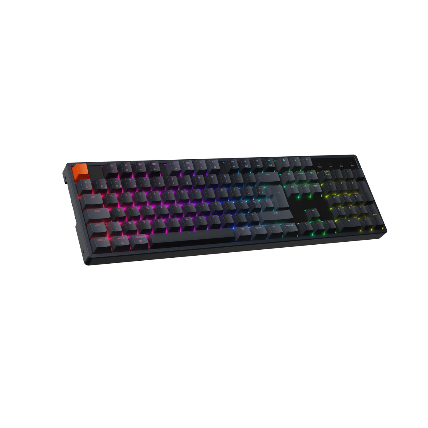 Keychron K10 Clavier de Jeu mécanique sans Fil, échange de Chaleur Pleine Taille sans Fil Bluetooth/Filaire RGB rétroéclairage, avec Cadre en Aluminium Gateron G Pro Switch Marron pour Mac/Windows