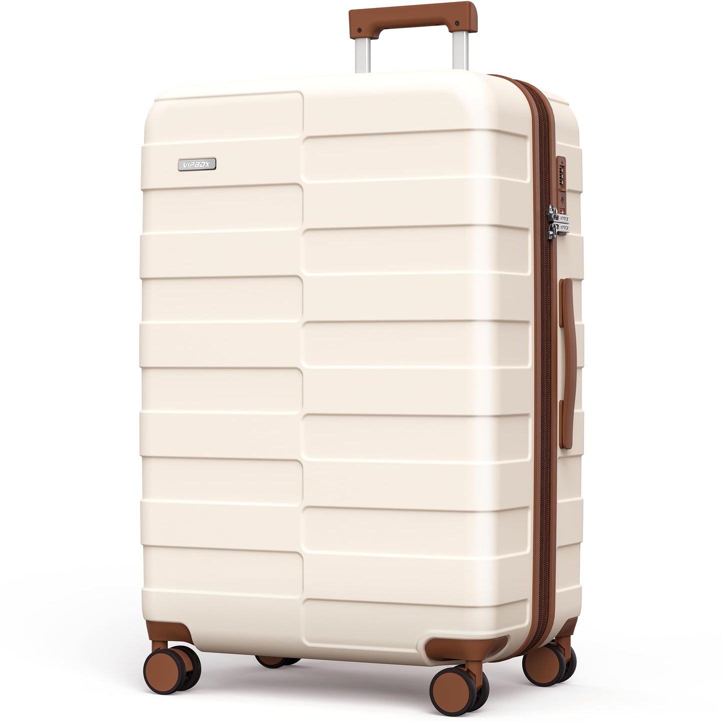 Vipbox Valise Rigides Grande Taille 75cm (3 Ans DE Service VIP) Extensible Valise de Voyage Polycarbonate Ultra Legere Durable avec Serrure TSA et 4 Roues, Blanc Élégan