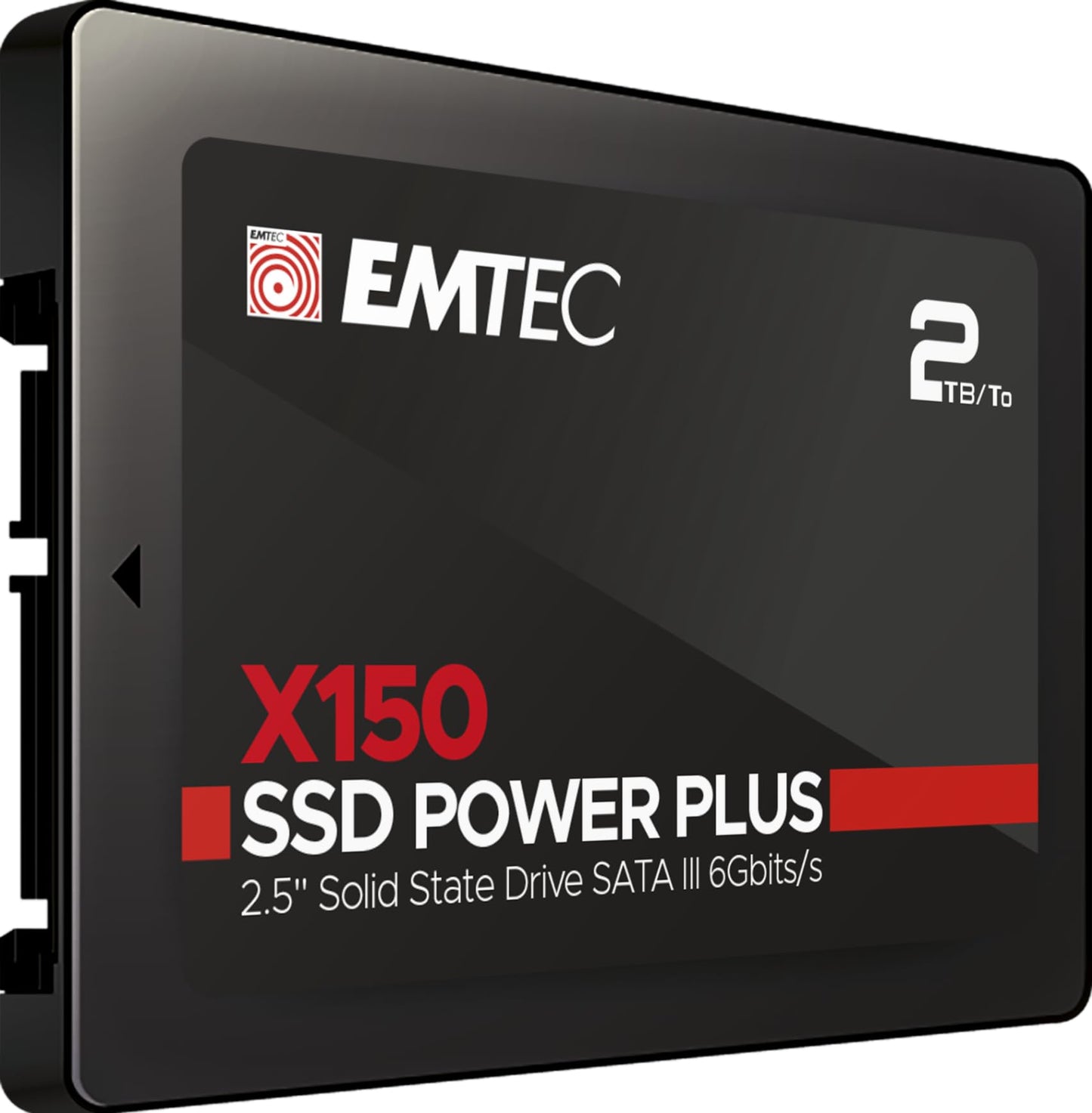 EMTEC - Disque Dur SSD Interne 2,5" - SATA X150 Power Plus 3D NAND 2To - 10x Plus Rapide Qu’Un Disque Dur Classique - Démarrage & Arrêt d'Ordinateur Performants