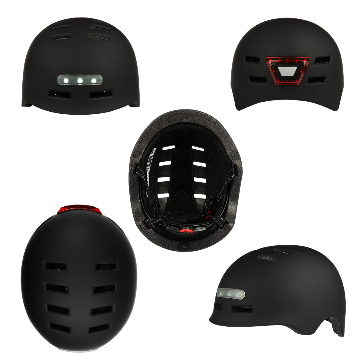 Cyclisme Sport Casque de Vélo/Trottinette Electrique avec Lumière LED Certifié CE BMX pour Hommes et Femmes Clignotant Casque VTT et VTC pour Adultes et Enfantes Route Urbain Ville