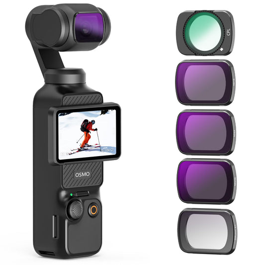 Le kit de filtres AMAZEAR ND pour Accessoires DJI Osmo Pocket 3 (1/4 Black Mist/CPL / ND16 / ND64 / ND256) pour Vlogs de Voyage pour DJI Pocket 3