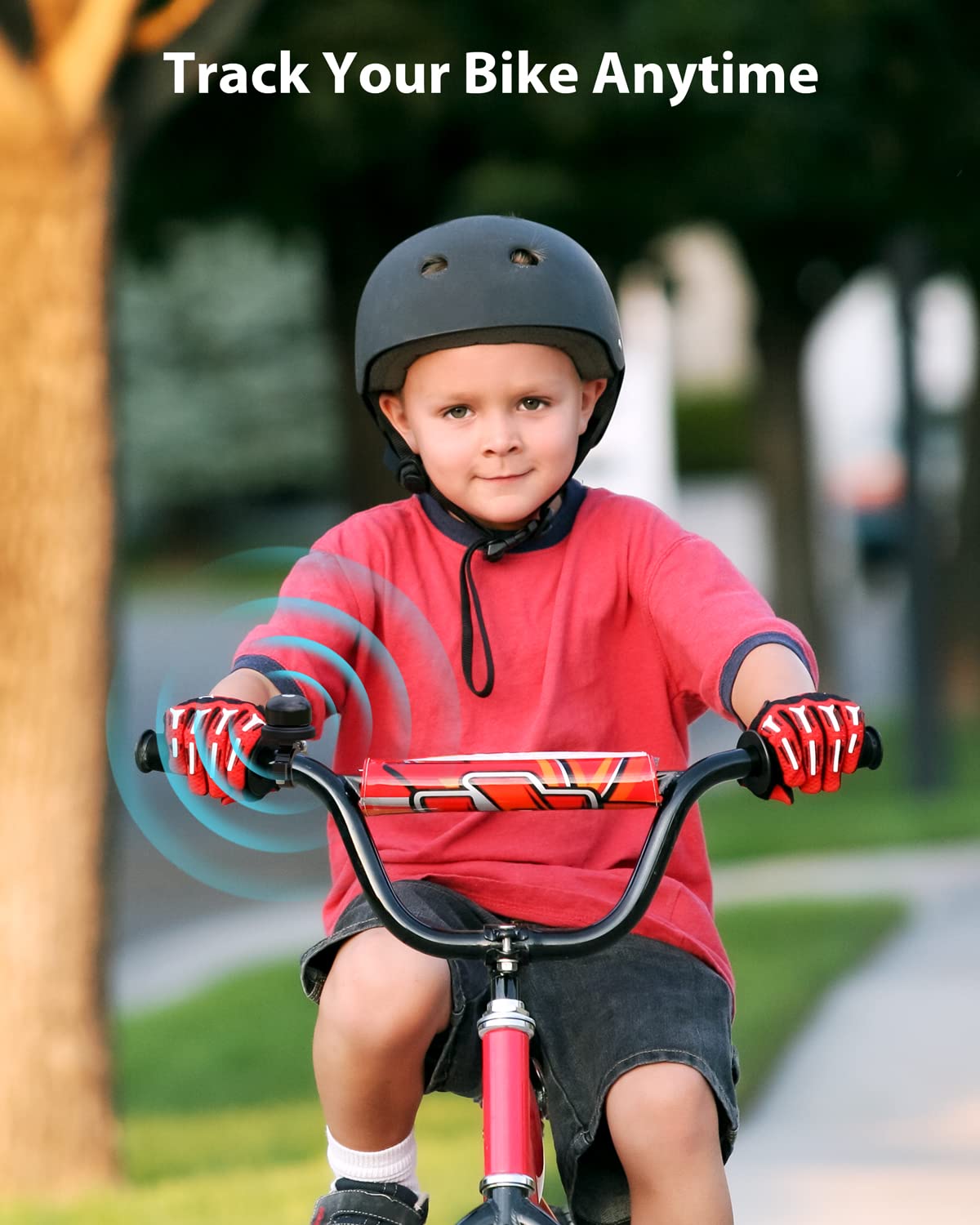 Stouchi Sonnette de vélo pour Apple AirTag - 22 mm-25 mm de diamètre - Antivol caché - Étanche - en Laiton - pour vélo de Route, VTT