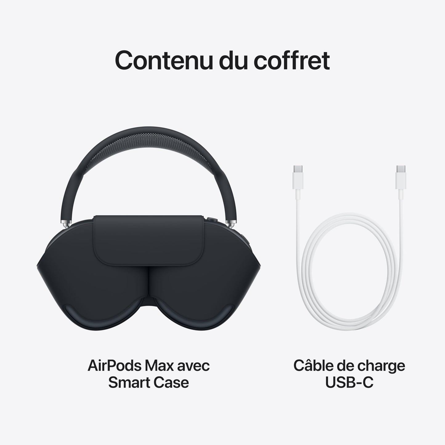 Apple AirPods Max Casque Circum-auriculaire sans Fil, réduction Active du Bruit de Niveau Pro, Mode Transparence, Audio Spatial personnalisé, Recharge USB C, Minuit