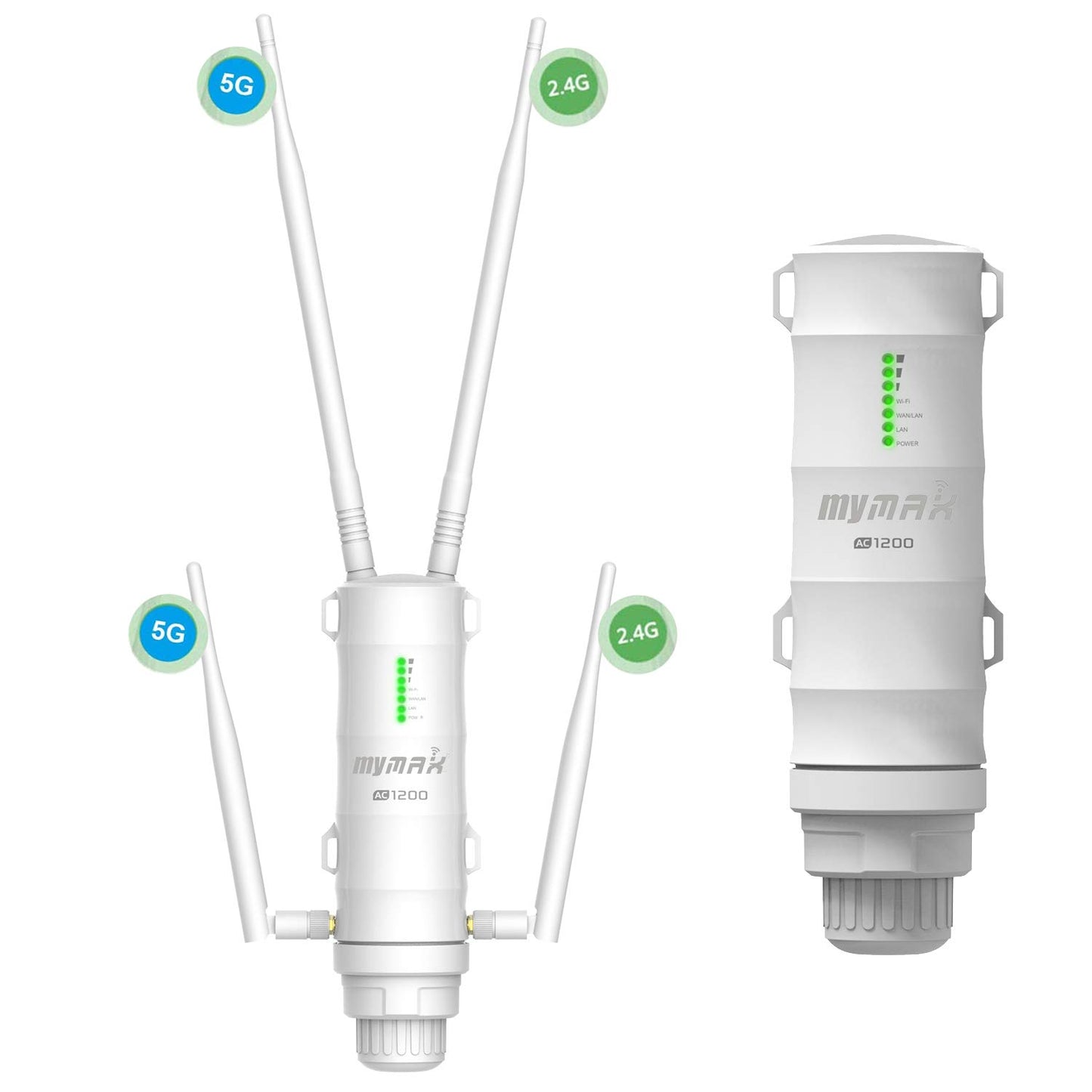 AC1200 Dual-Band 2.4+5G 1200Mbps Répéteur WiFi Puissant Extérieur/Point d'Accès Outdoor/sans Fil Amplificateur WiFi/Mesh WiFi Extender (MIMU, 1xGigabit PoE LAN-Port, 4 Antennes Externs, WN572HP3)