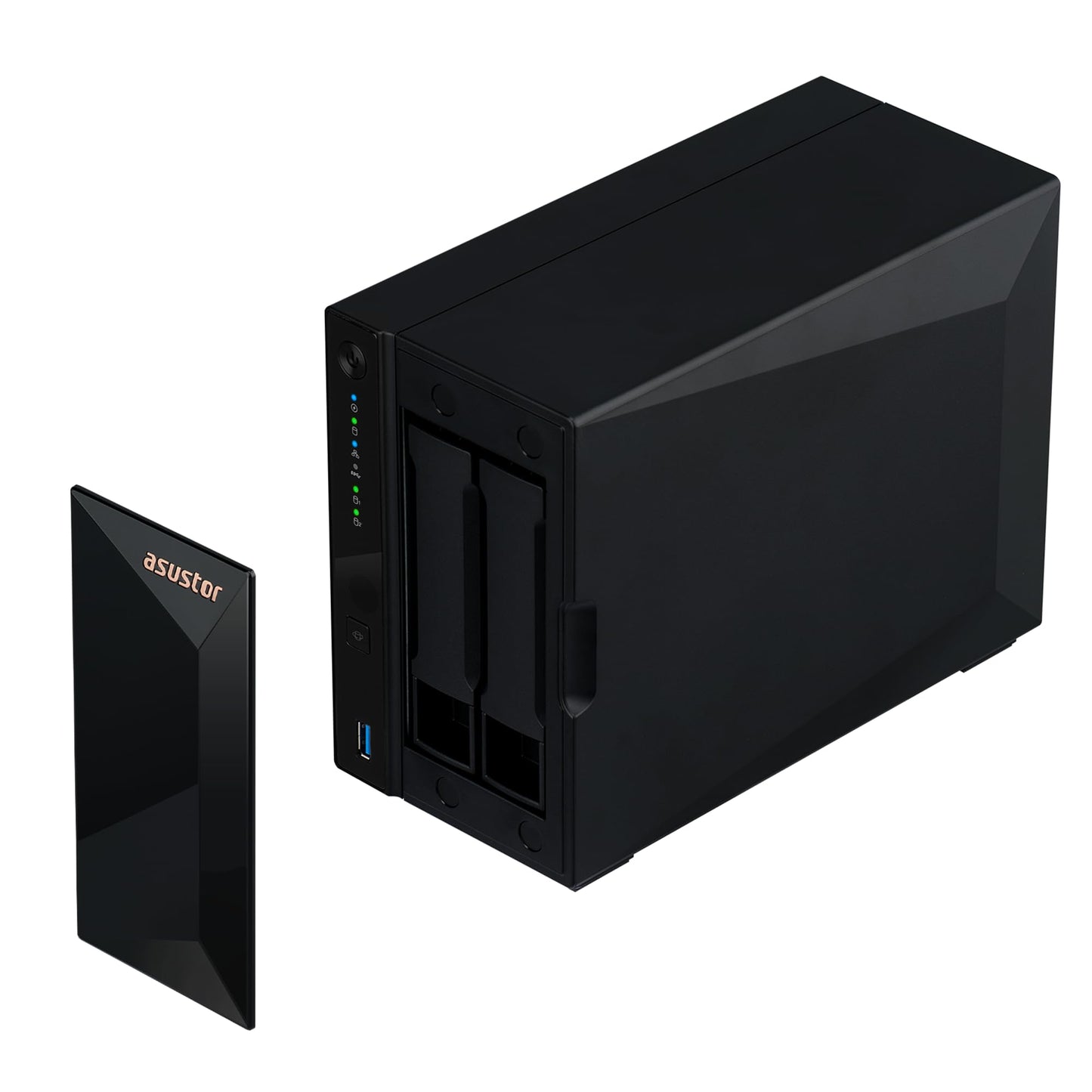 Asustor Drivestor 2 Pro Gen2 AS3302T v2 Boîtier de Stockage réseau NAS à 2 Baies, 1,7 GHz Quad-Core, Port 2,5 GbE, 2 Go de RAM DDR4, Stockage réseau connecté pour Stockage Cloud (diskless)