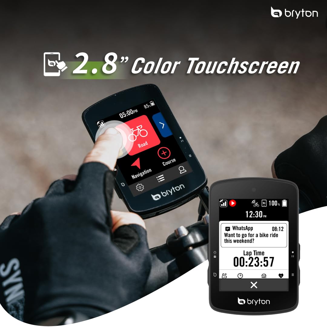 Bryton Rider S510 Pack capteurs Compteur GPS pour vélo avec écran Tactile Couleur 2,8", Carte Offline de l'europe, compatibilité avec Radar vélo, autonomie de 30 Heures, Navigation Virage par Virage