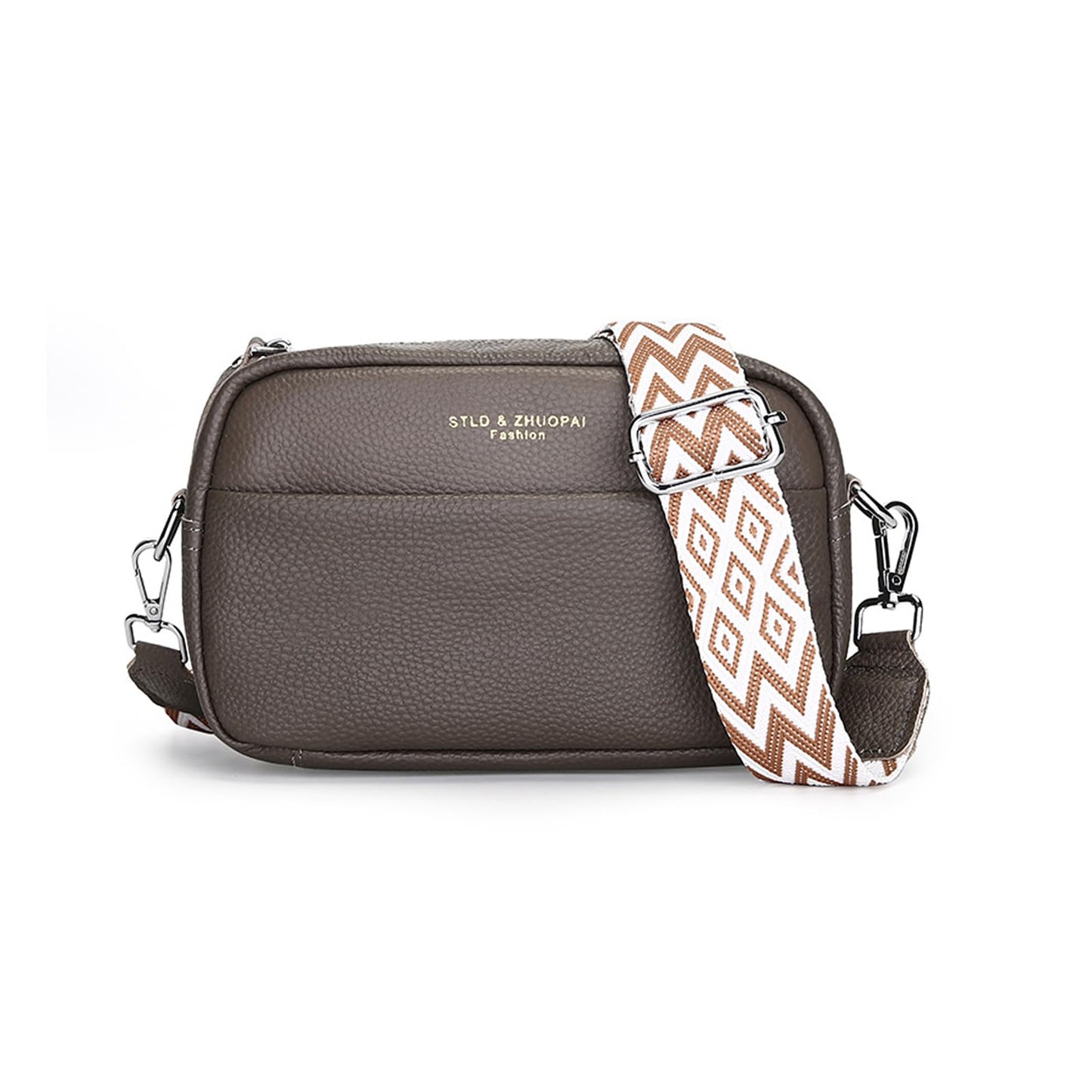 Balakaka Sacs Bandoulière Femme Crossbody Bag pour Femmes, Petit Cuir Sac a Main Femmes Élégant, Sac à main avec fermeture éclair et Large Sangle Bandoulière Réglable et Amovible Gris