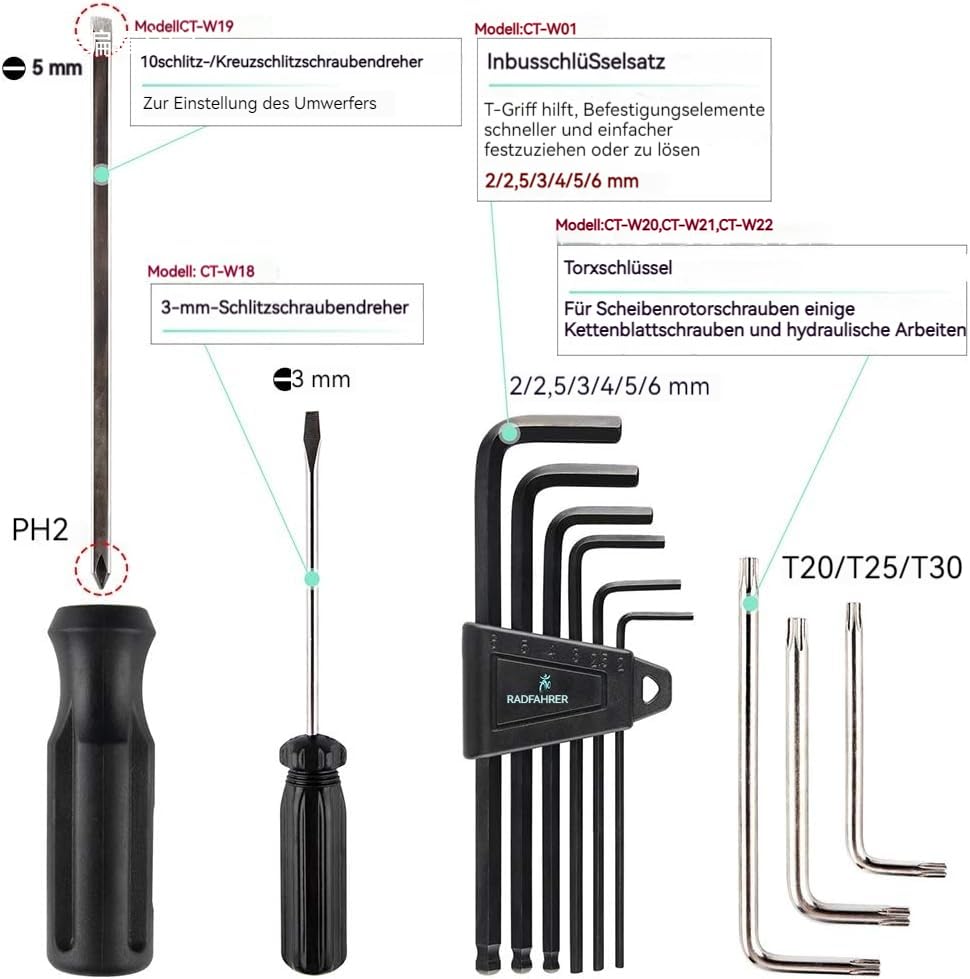 Cyclists Boîtes à outils de Réparation pour Vélo 23 pièces Kits de réparation pour Vélo pour VTT, vélo de ville, vélo de route