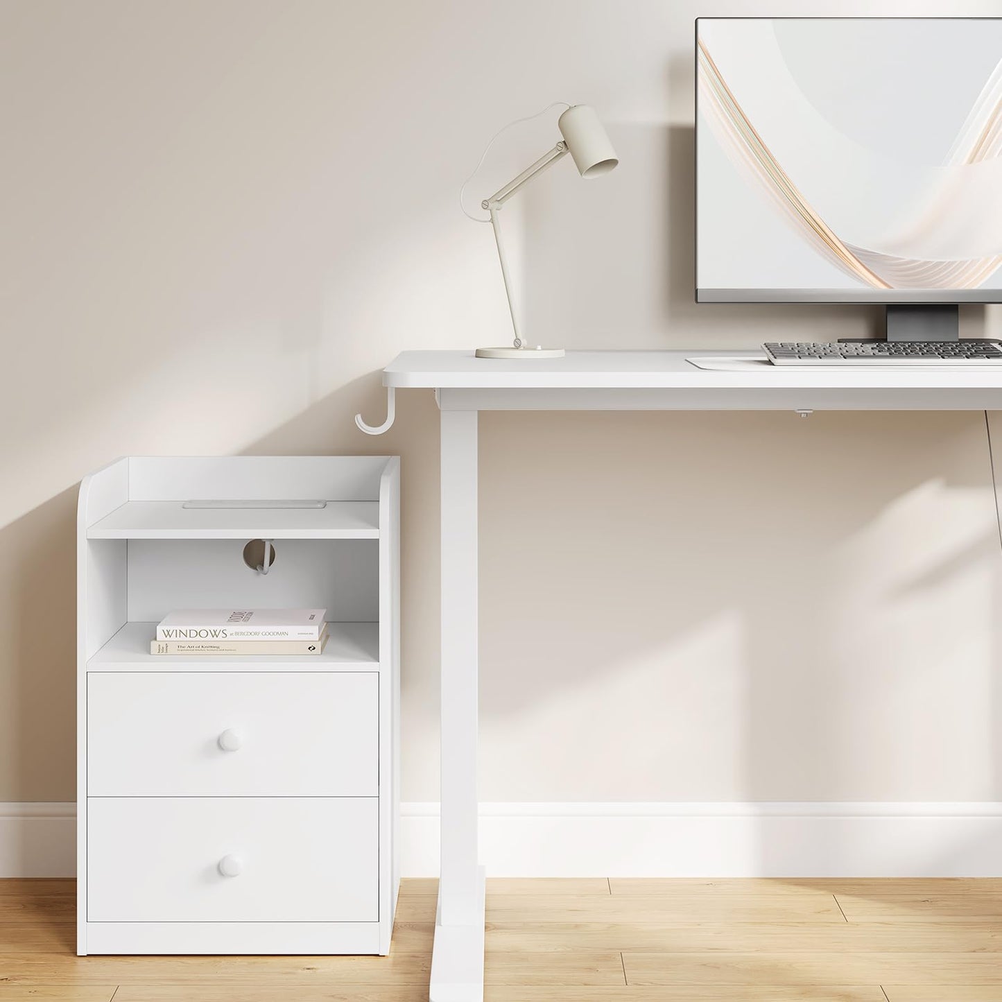 WOLTU Bureau Assis Debout 100x60cm, Bureau Électrique, Bureau Réglable en Hauteur, 72-120cm, avec Port USB, 4 Hauteurs de Mémoire, Système Anti-Collision, Blanc