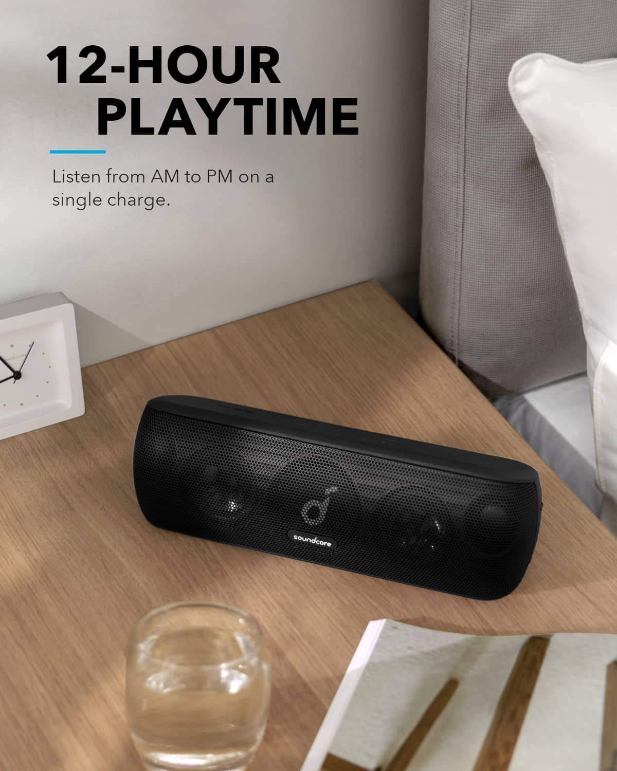 Soundcore Motion+ Enceinte Bluetooth Puissante avec Son Hi-Res 30W, USB-C, 12 Heures d'autonomie, Étanchéité IPX7, App avec EQ modifiable, DSP avancé et Audio Haute fidélité