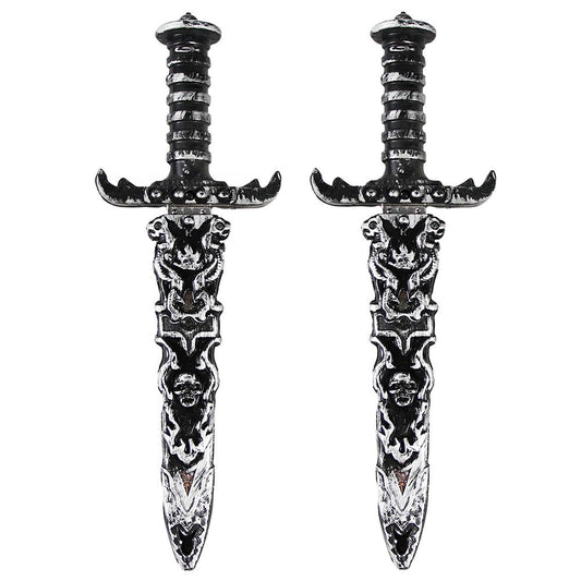 GUOYOU 2 Pièces Dague de Pirate Toy Sword, Épée de Jouet en Plastique, Faux Couteau Non Tranchant, Épée de Pirate pour Accessoires de Costume de Pirate Accessoires de Fête de Pirate