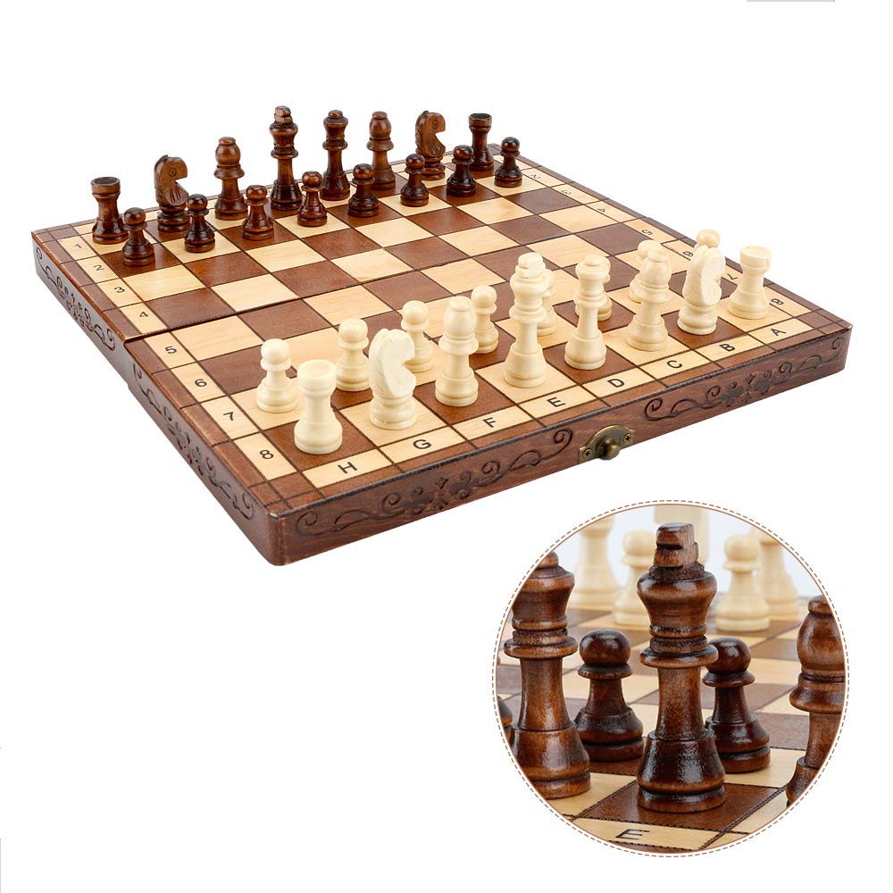 Syrace Jeu d'échecs en Bois Pliable Fait Main (Version Classique) a 2 joueurs