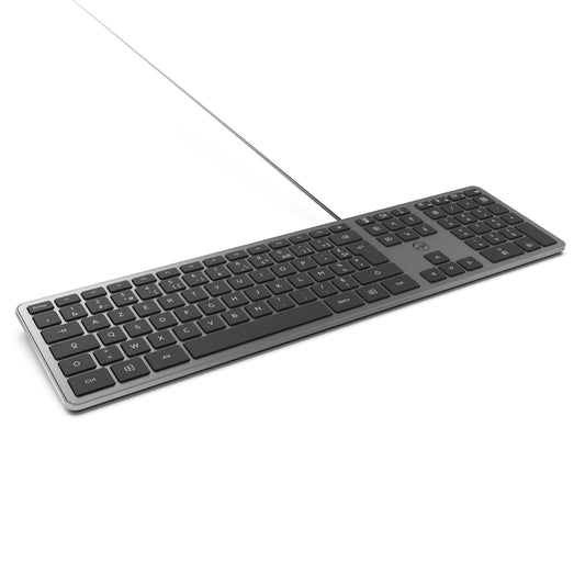 Mobility Lab - Clavier PC Ultra Slim filaire gris sidéral - connexion USB Français AZERTY