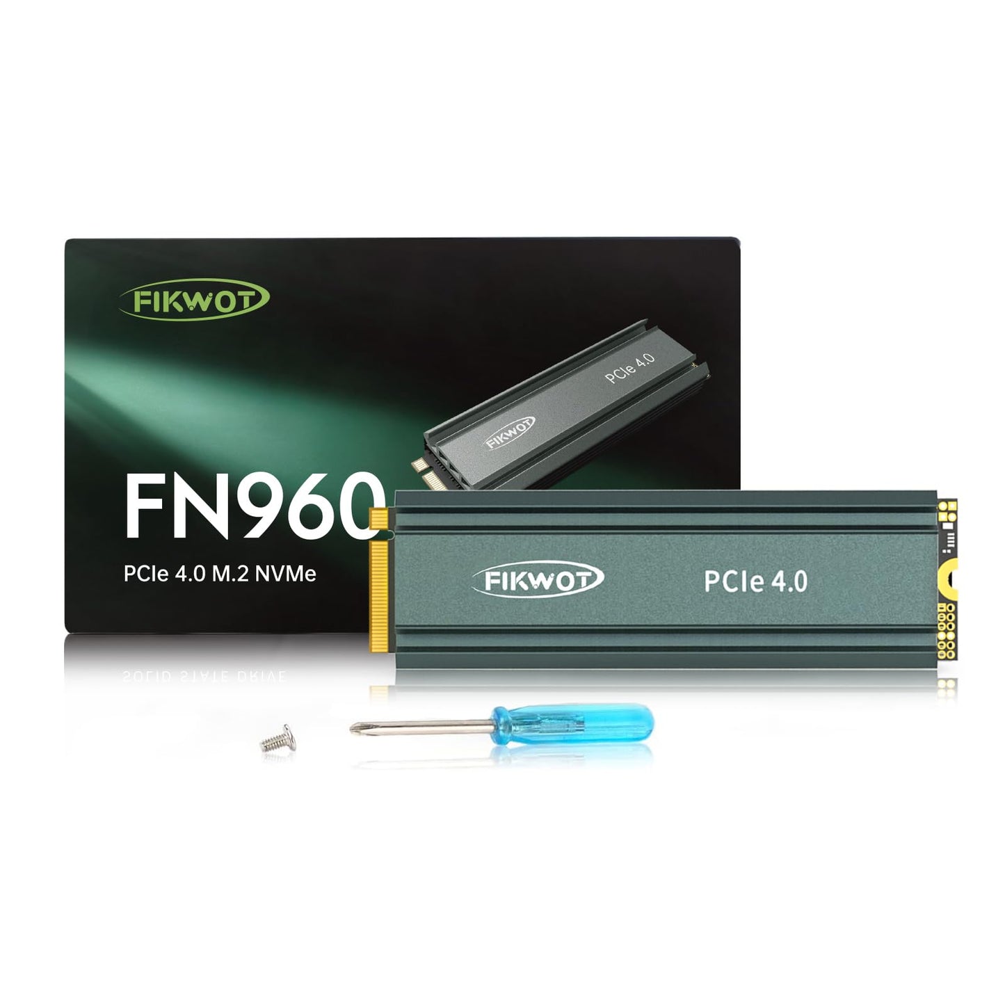 Fikwot FN960 2To M.2 2280 PCIe Gen4 x4 NVMe 1.4 Disque SSD Interne avec dissipateur Thermique - Vitesse jusqu'à 5000Mo/s, Cache SLC Dynamique, SSD Interne Compatible PS5