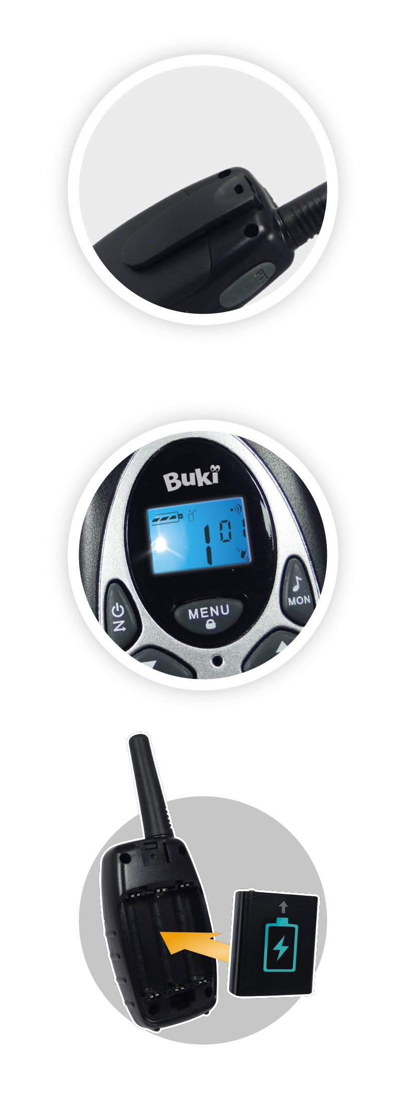 Buki - TW02 - Walkie talkie rechargeable, A-o-fi-82