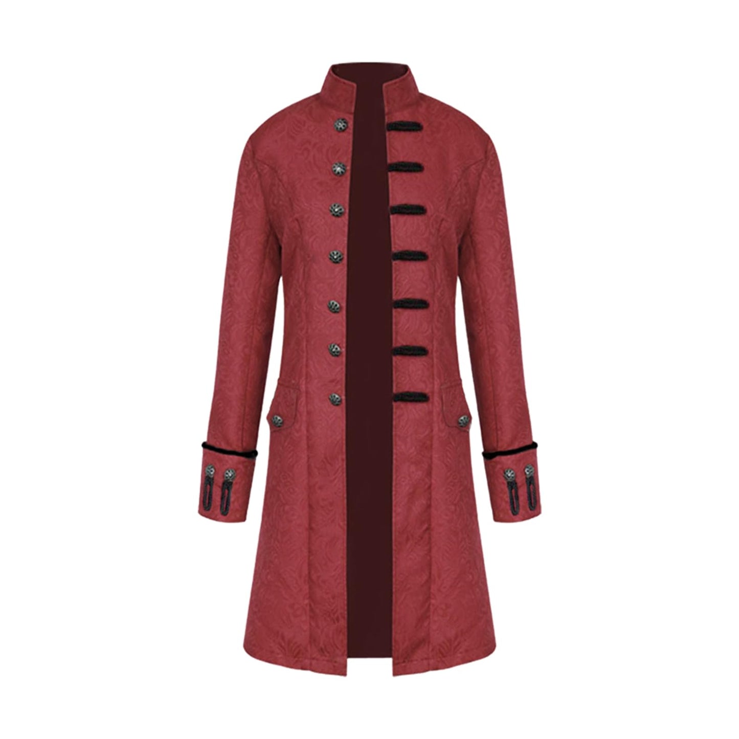 FJKVKDT Costume d'Halloween médiéval pour homme – Uniforme de cour victorienne – Tenue de la Renaissance – Style rétro – Festival – Cosplay quotidien (rouge, taille 2XL)