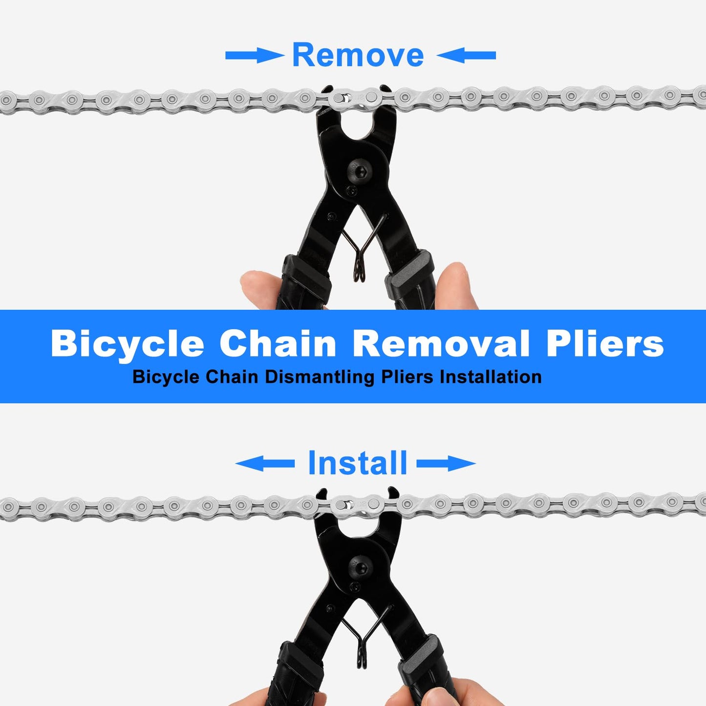 Dérive de Chaîne pour Vélo, Ensemble D'outils de Chaîne de Vélo pour 6 7 8 9 10 11 Vitesses, Outil de Chaîne de Vélo Bike Chain Plier + Chain Splitter + Chain Wear Indicator + Bicycle Missing Link