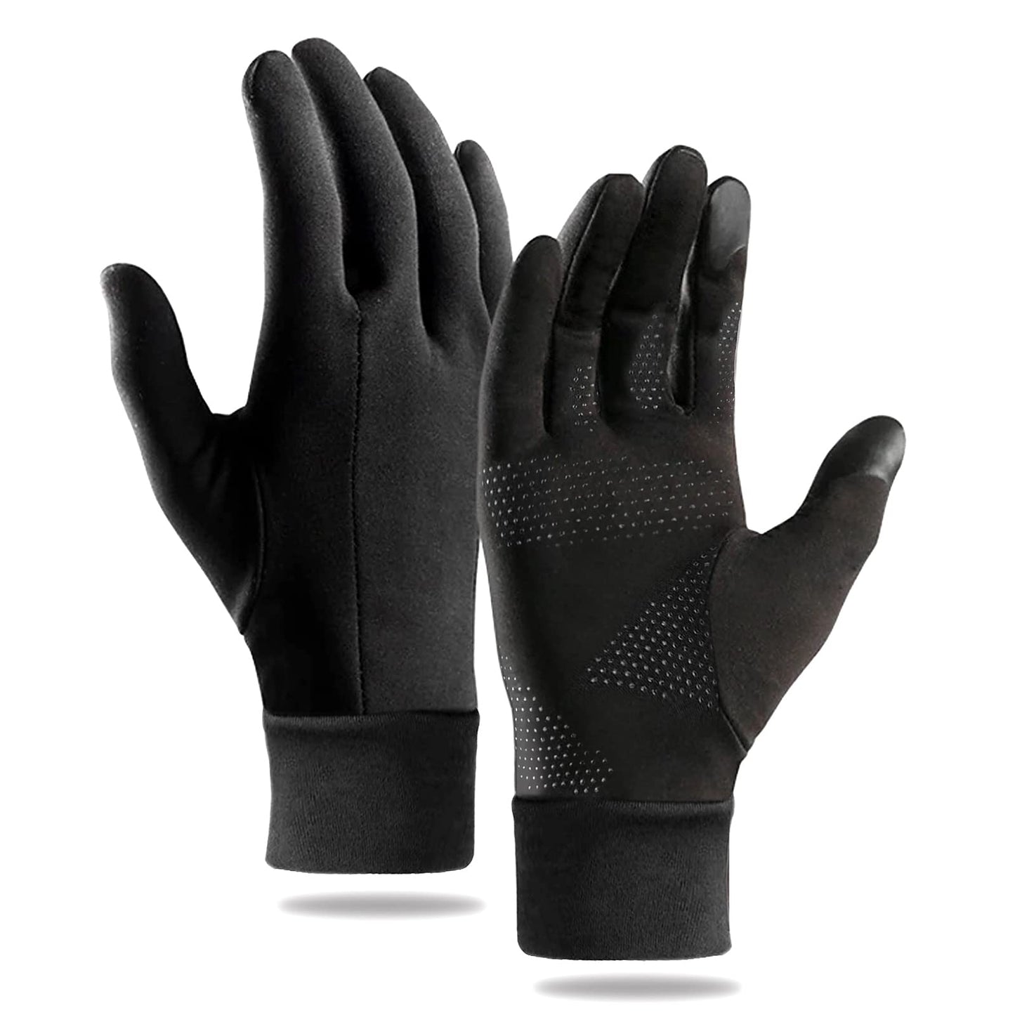 Ciomiliaro Gants Doublure Chauffants,Gants Thermiques,Gants de Cyclisme,Gants à Écran Tactile,Gants Coupe-Vent pour la Conduite sous Le Climat Froid,Idéal pour Vélo,Sport,Running,Ski(S)