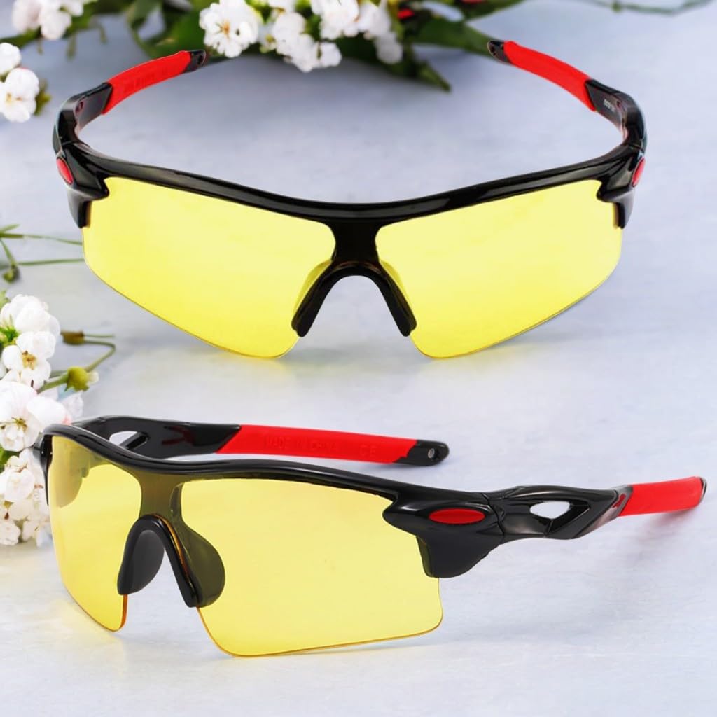 MINGZE Lunettes de sécurité avec lentilles enveloppantes transparentes anti-buée et anti-dérapantes, protection UV, lunettes de soleil pour le vélo de pêche au golf, Lunettes Anti Lumière Bleue