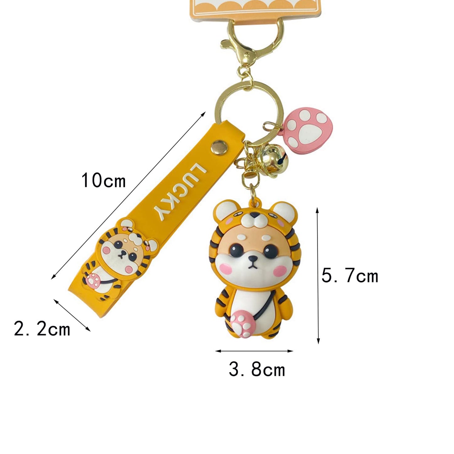 Shining crown Joli porte-clés pour femme, pendentif Shiba Inu de dessin animé, décoration de sac à main ou sac à dos, Noir , M