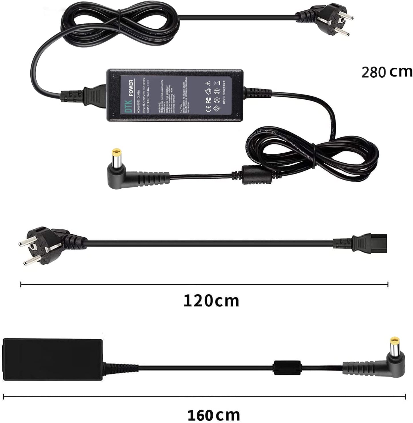 DTK Computadora portátil Cargador Fuente de alimentación Adaptador Unidad de alimentación Para portátil Acer Output: 19V 4.74A 90W Cargadore y adaptadore Conector: 5.5 * 1.7mm